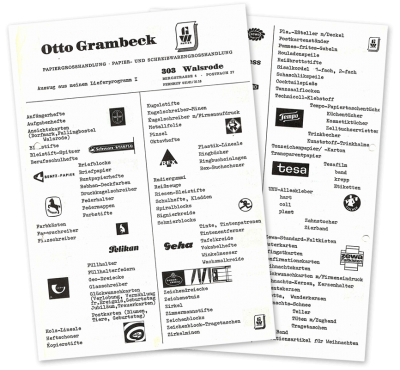 grambeck historie Auszug aus Lieferprogramm