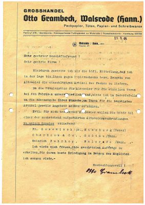 grambeck historie Brief von